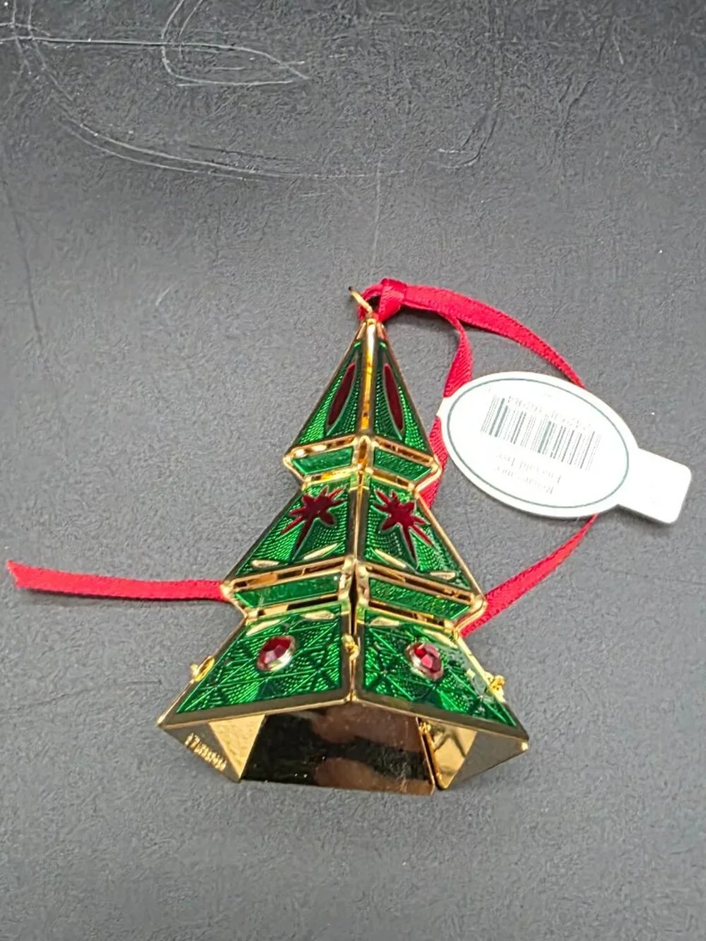Waterford Holiday Heirlooms Green metal Christmas Tree Decorative Ornament